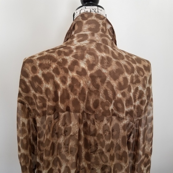 Free People Leopard Print Sheer Blouse - Picture 6 of 8